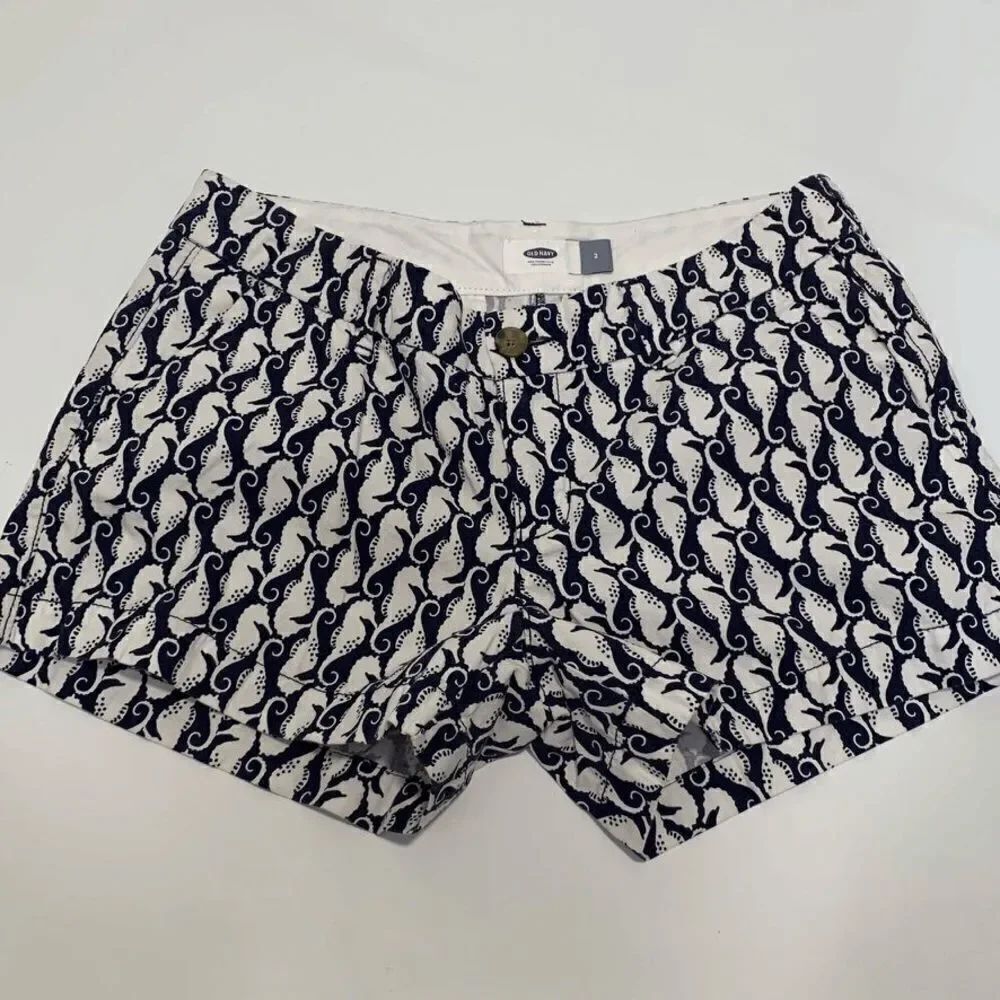 Old Navy Navy White Seahorse Chino Short